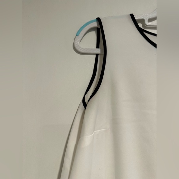 Women’s Calvin Klein asymmetrical Sleeves White & Black Chiffon Blouse. - Picture 9 of 10